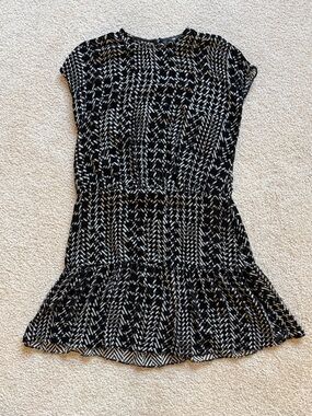 Cue Black & White Printed Short Dress